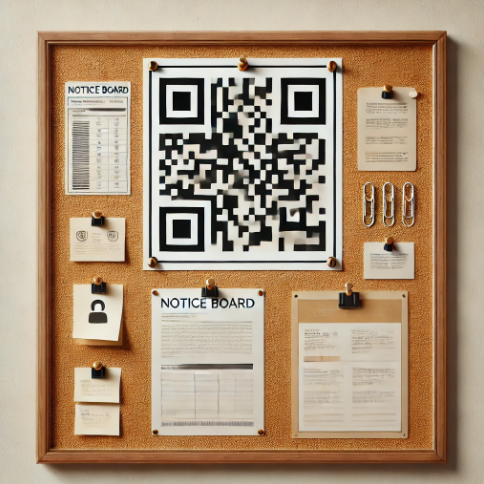 QR Code on Noticeboard